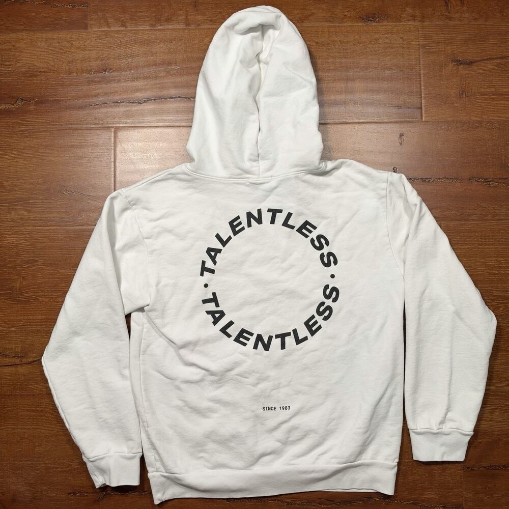 Talentless Hoodie Sweater Mens M White Oversized Pullover Heavyweight Cotton